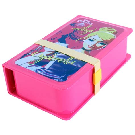Buy Disney Plastic Cinderella Lunch Box Set, 730Ml, 3-Pieces, Pink ...