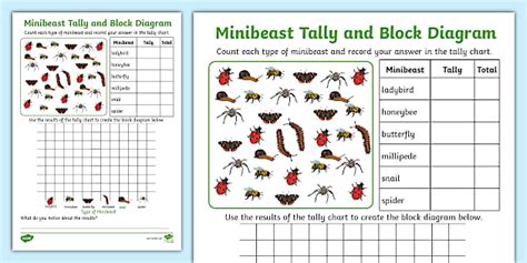 👉 Minibeast Tally and Block Diagram Activity - KS1 - Twinkl