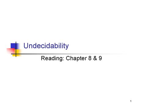 Undecidability - Undecidability y Reading: Chapter 8 & 9 Decidability ...