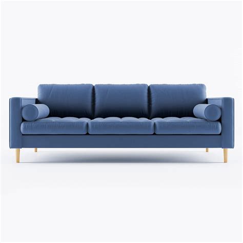 Pelican Essentials Palo Sofa | 3+ Seater (7 feet) Split | Tufted |Cyan ...