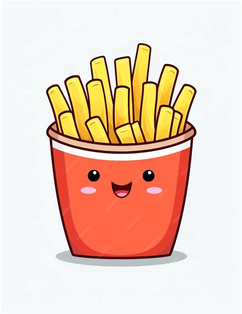 Premium AI Image | A close up of a cup of french fries with a smiley ...