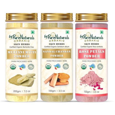 byPureNaturals 100% Natural Herbal Organic Multani Mitti Sandalwood ...