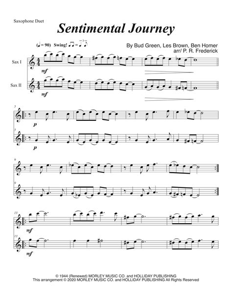 Sentimental Journey (arr. P. R. Frederick) by Doris Day With Les Brown ...