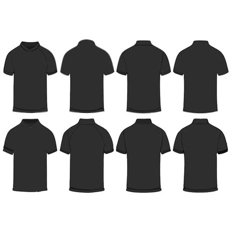 Black polo shirt mockup templates | Premium Vector