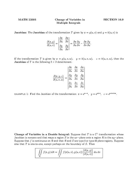 Change of Variables in Multiple Integrals 的图像结果