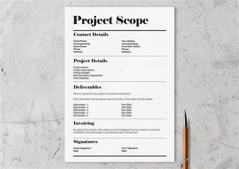 Image result for Project Scope Template Word