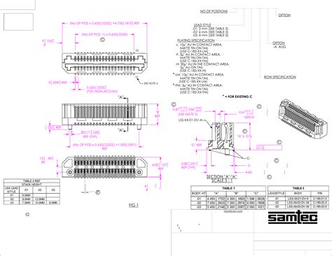 LSS Drawing by Samtec Inc. Datasheet | DigiKey