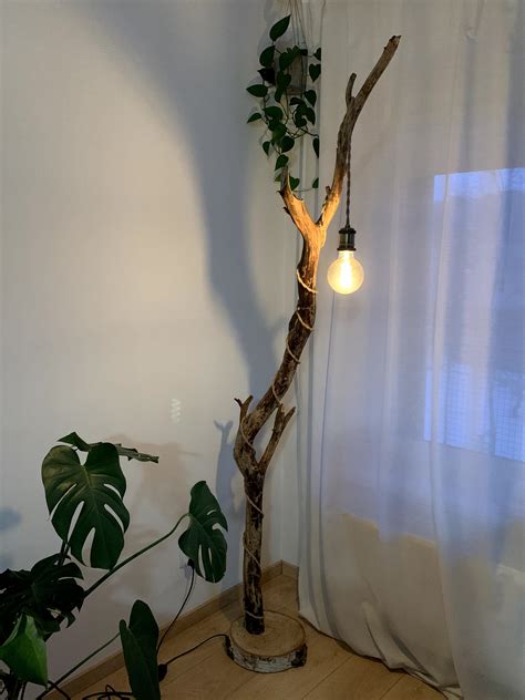 Diy tree branch standing lamp – Artofit