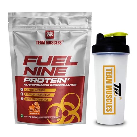 TM WITH TEAM MUSCLES Fuel Nine Whey Protein-1 Kg|Whey Protein|Gold Whey ...