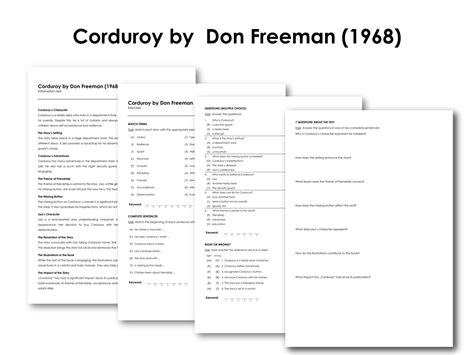 Corduroy by Don Freeman (1968) | Made By Teachers