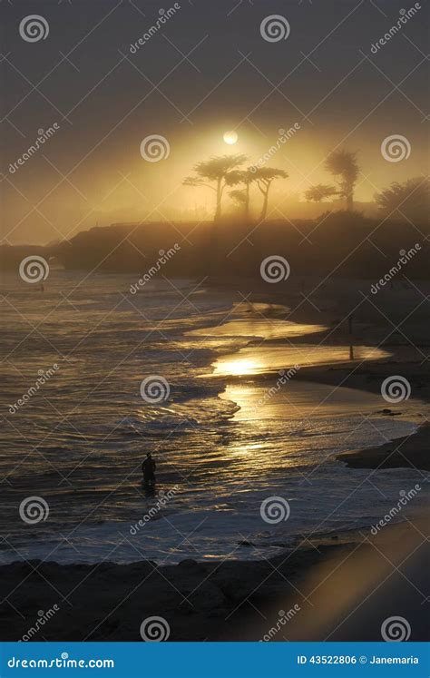 Santa Cruz Sunset in the Fog Stock Photo - Image of santa, foggy: 43522806