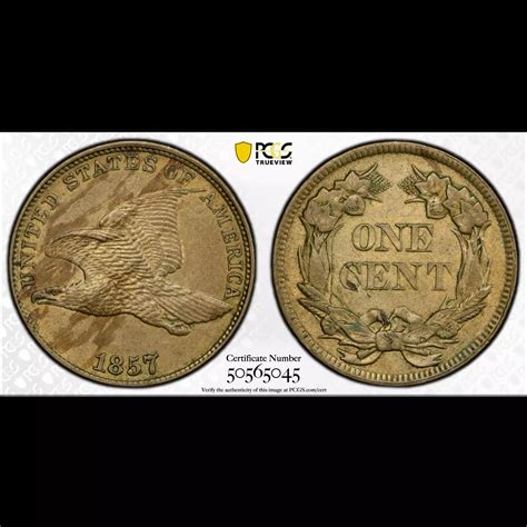 1857 Flying Eagle Cent PCGS AU-58 Flying Eagle - Harbor Coin Company