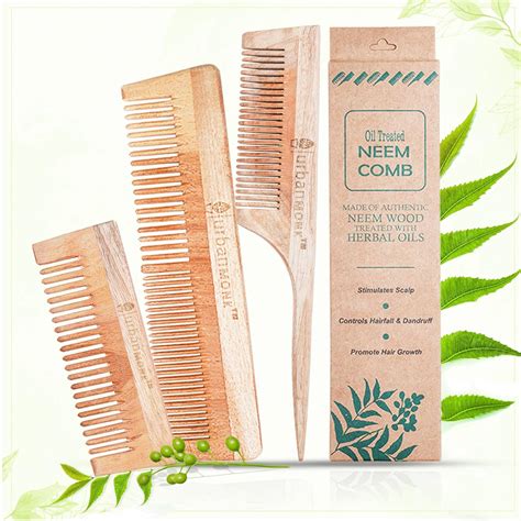 Buy URBANMONK Neem Comb for Hair Growth | Wood Comb for Hair Growth ...