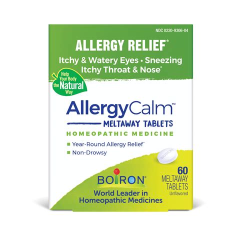 Boiron AllergyCalm Tablets, Homeopathic Medicine for Allergy Relief ...