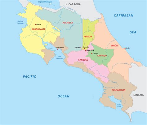 Costa Rica Provinces and Regions Map | Mappr