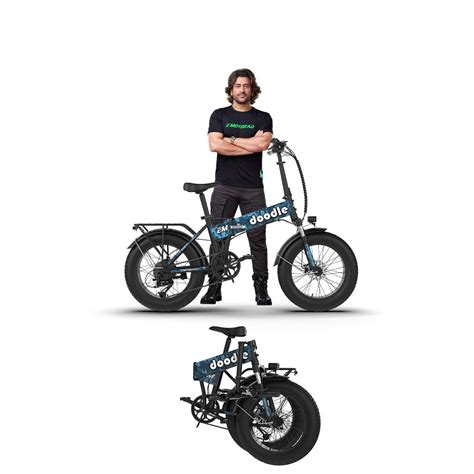 EMotorad Doodle Pro Fat-Tire Foldable Electric Mountain Bike – 250W ...