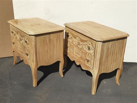 Pair Vintage French Country Nightstands w White Wash by Davis Fine ...