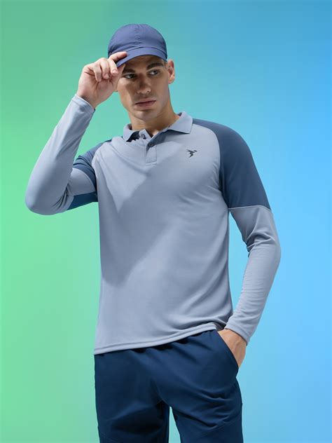 Men Colorblock Slim Fit Polo T-shirt with TECHNO COOL+