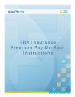 RRA Insurance Premium Pay Me Back Claim Form - Blank Fillable Template ...