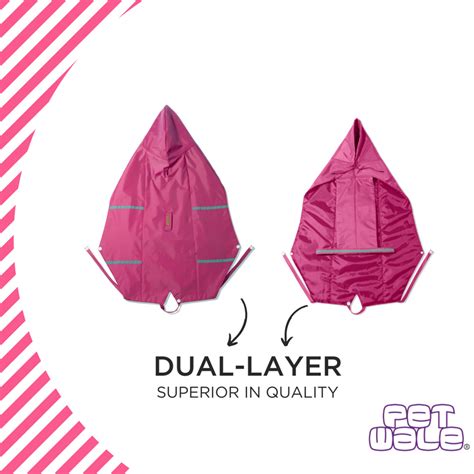 Pink Raincoat with Reflective Strips – PetWale