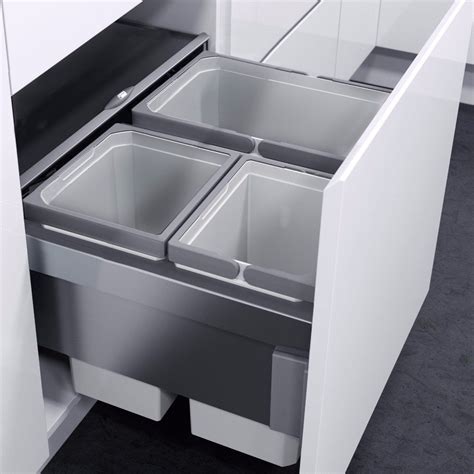 In-cupboard Kitchen Bins with 3 Compartments – Binopolis Ltd