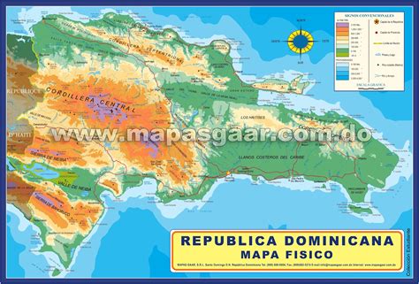 Mapa físico de República Dominicana