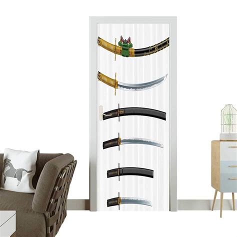 Buy Door Sticker mof Curved Slender Single Edged Blade Japanese s ...