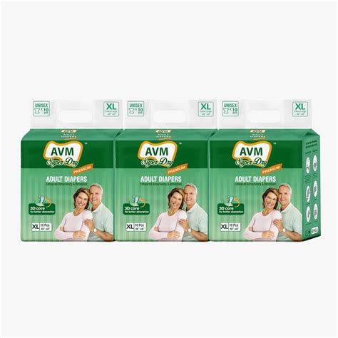 AVM Super Dry Premium Unisex Adult Diaper X - Large waist size 48"-68 ...