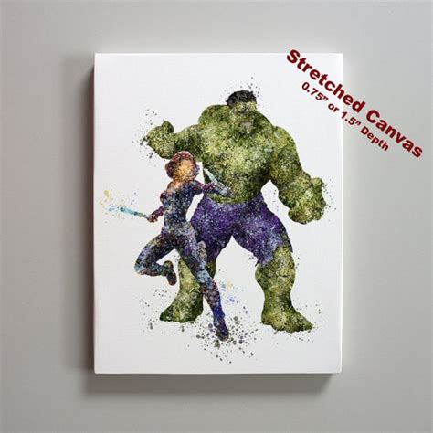 Hulk and Black Widow Bruce Banner and Natasha Romanoff Art - Etsy India