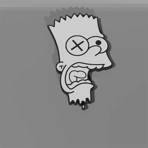 😵 Bart Simpson Dead - Wall Art Multicolor・ 3D File for 3D printing・Cults