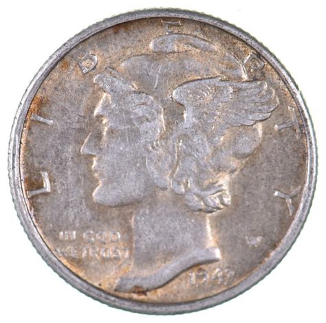 Unc BU MS 1943-S US Mercury 90% Silver Dime Coin Collection Lot Set ...