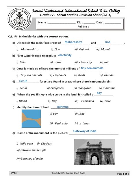 Image result for SST Answer Key