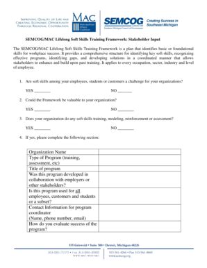 Fillable Online Stakeholder Input Form - semcog Fax Email Print - pdfFiller
