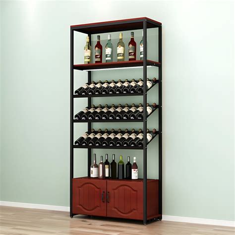 Modern Floor Wine Rack with Multiple Bottle Sizes and Over 25 Bottle ...