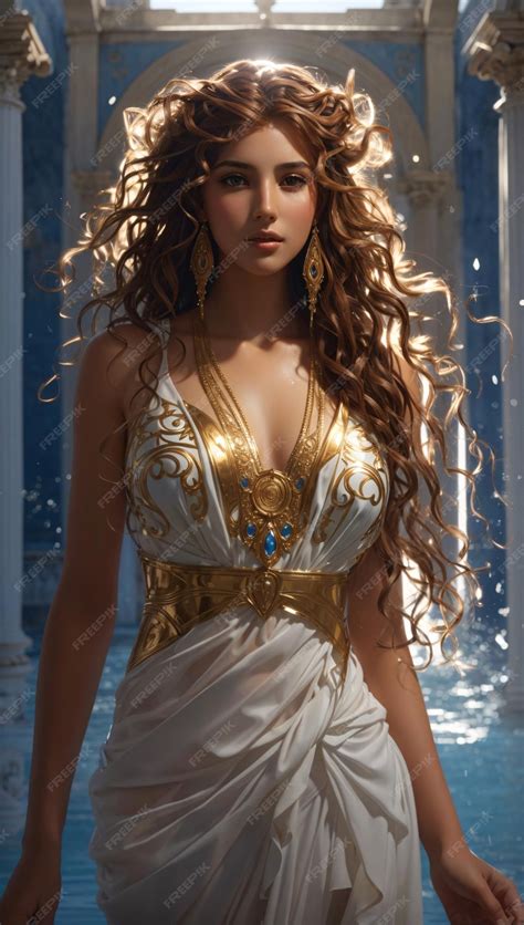 Beautiful Illustration of a Greek Goddess Aphrodite | Premium AI ...