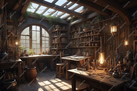 Premium AI Image | Fantasia Forge Inside the Dreamweavers Workshop of ...