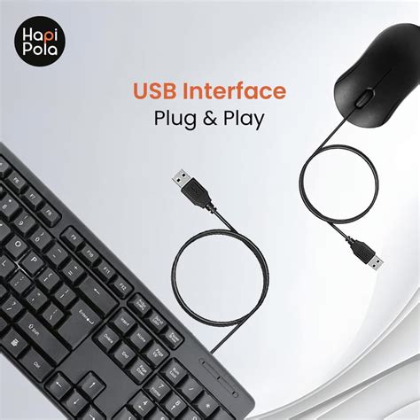 HAPIPOLA COMBO2 KEYPLUS WIRED MULTIMEDIA KEYBOARD with MOUSE | Slim ...