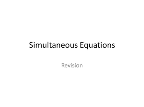 Image result for Simultaneous Equations Revision