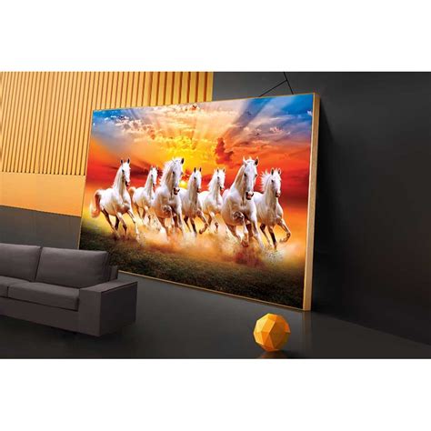 053 Seven Running horses Vastu Painting Beautiful 7 horses R