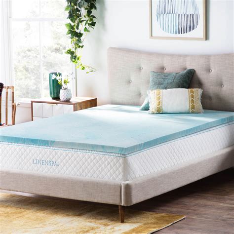 Buy LINENSPA 2 Inch Gel Swirl Memory Foam Mattress Topper – Cooling Gel ...