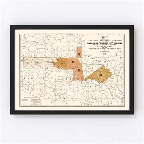 Vintage map of cherokee county – Artofit