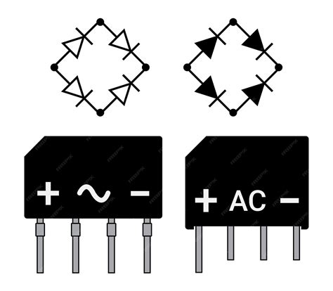 Premium Vector | Diode bridge rectifier and symbol. electronic ...