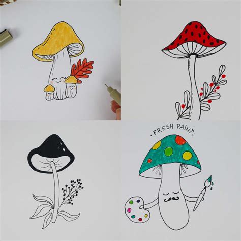 21 Easy Mushroom Drawing Ideas - Craftsy Hacks