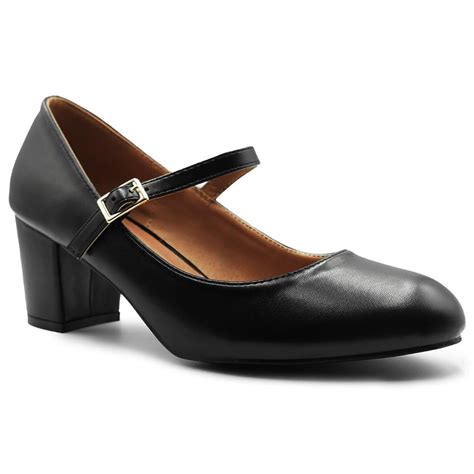 Buy Fashion ThirstyWomens Wide E Fit Extra Wide EE Fit Mary Jane Mid ...