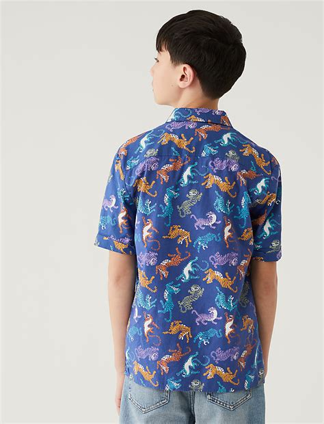 Buy Pure Cotton Animal Print Shirt at Marks & Spencer