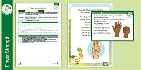 Fine Motor Skills Finger Strength Adult-Led: Thumb Quacking