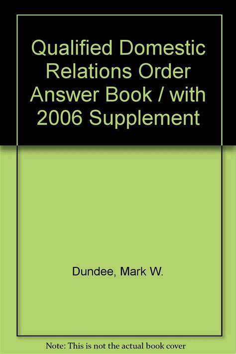 Buy Qualified Domestic Relations Order Answer Book / with 2006 ...
