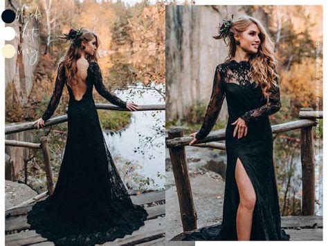 black lace wedding dress