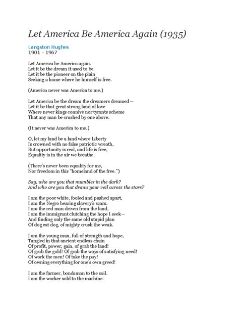 Let America Be America Analysis at Christy Nathan blog