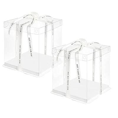 QPEY Clear Cake Box,4 Pcs Transparent Cake Box with India | Ubuy